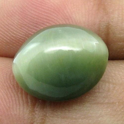 6.3Ct-Natural-CAT'S-EYE-(Lehsunia)-Oval-Cabochon-Astro-Gemstone-for-Ketu