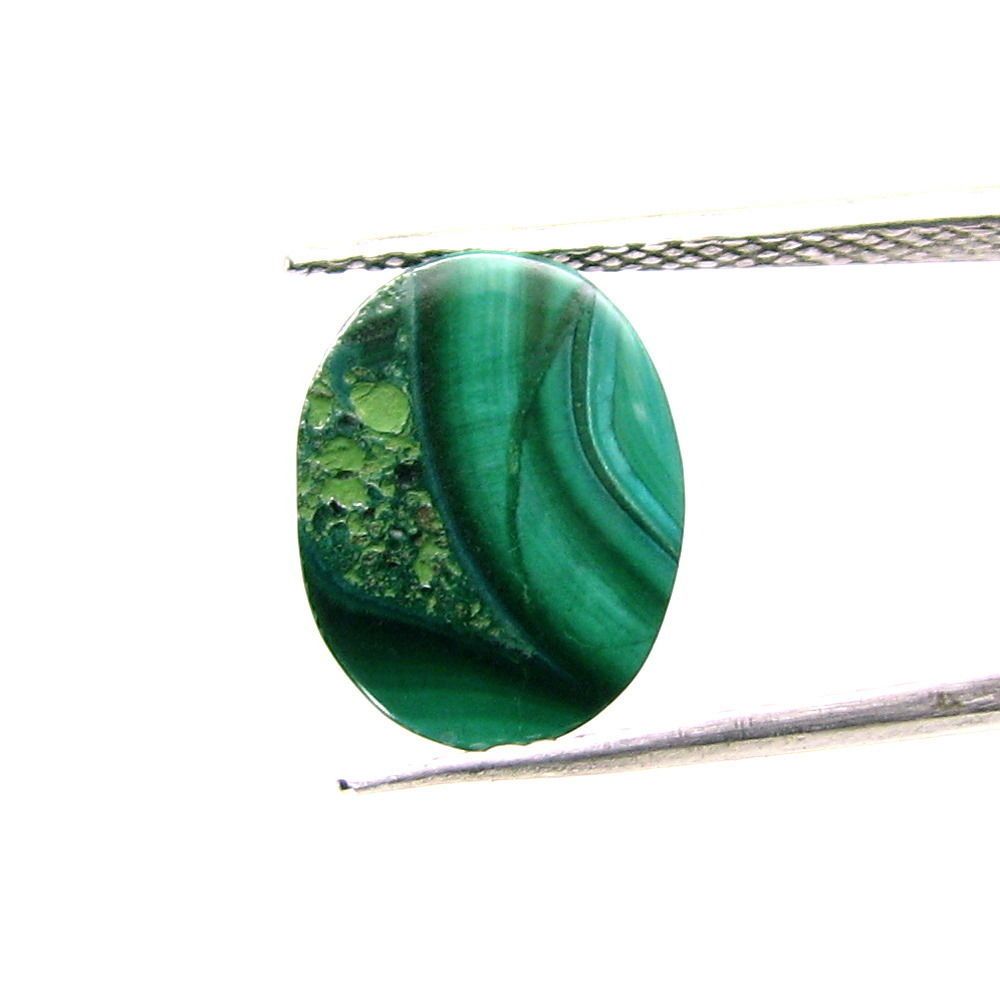 5.4Ct Natural Picture Malachite Oval Cabochon Gemstone