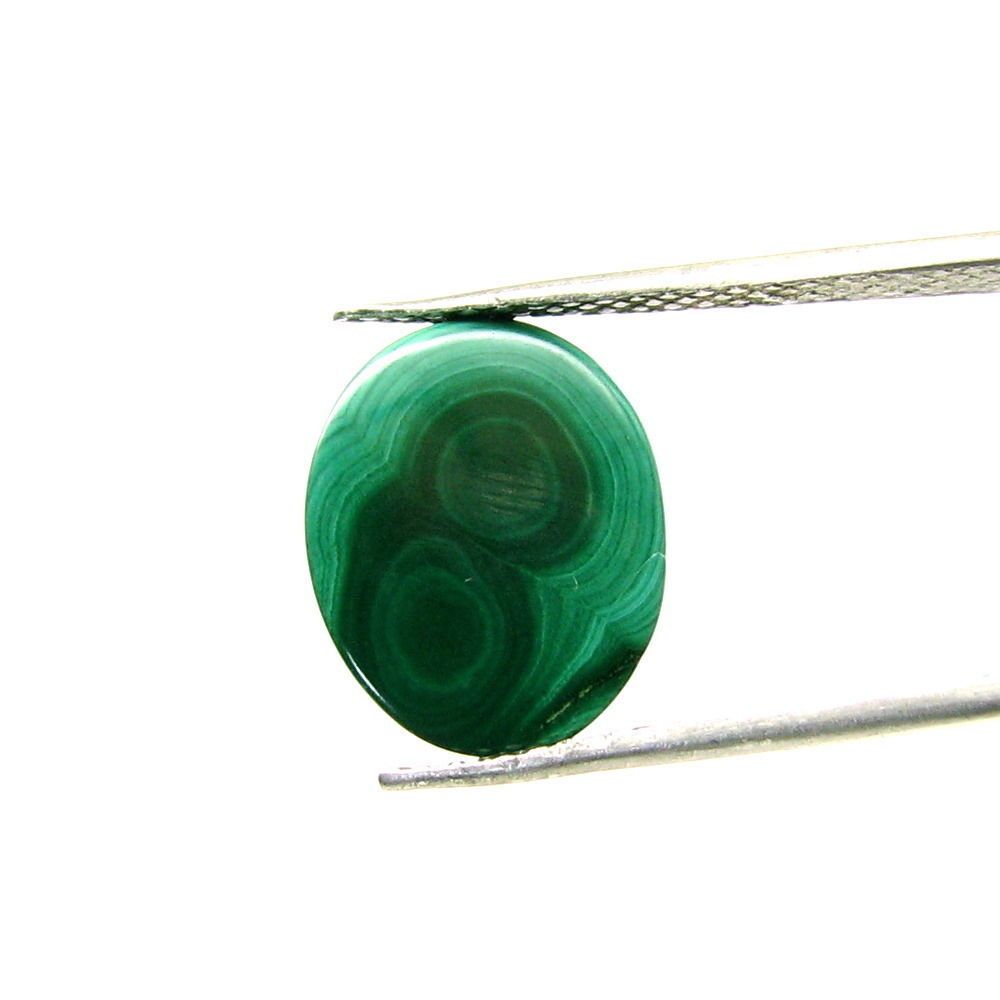 7.4Ct Natural Picture Malachite Oval Cabochon Gemstone