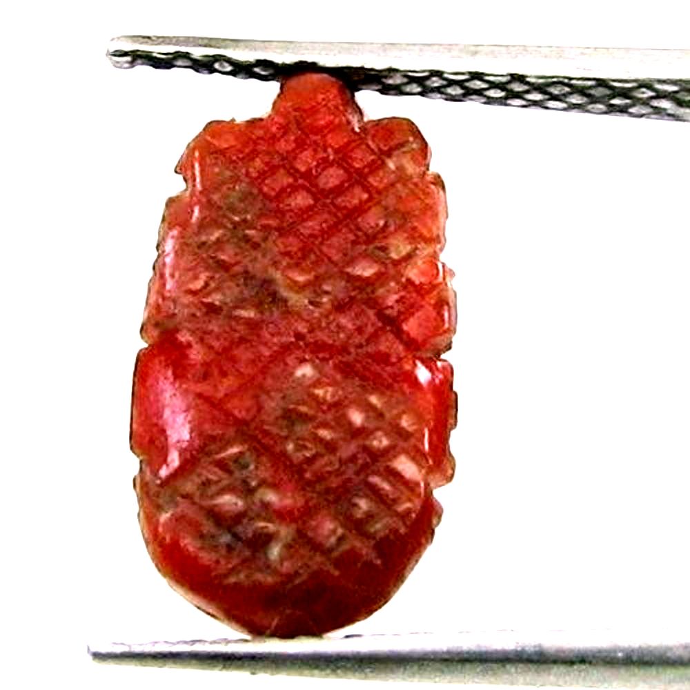 Red Coral Carved Lord Ganesha God Statue