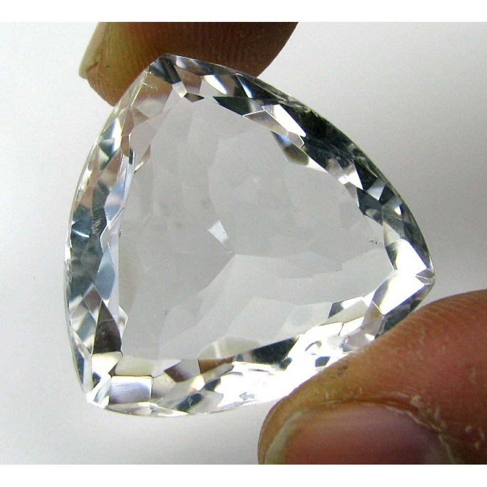 Top Luster A+ 70.2Ct Clear Natural Crystal Quartz Trillion Cut Gemstone