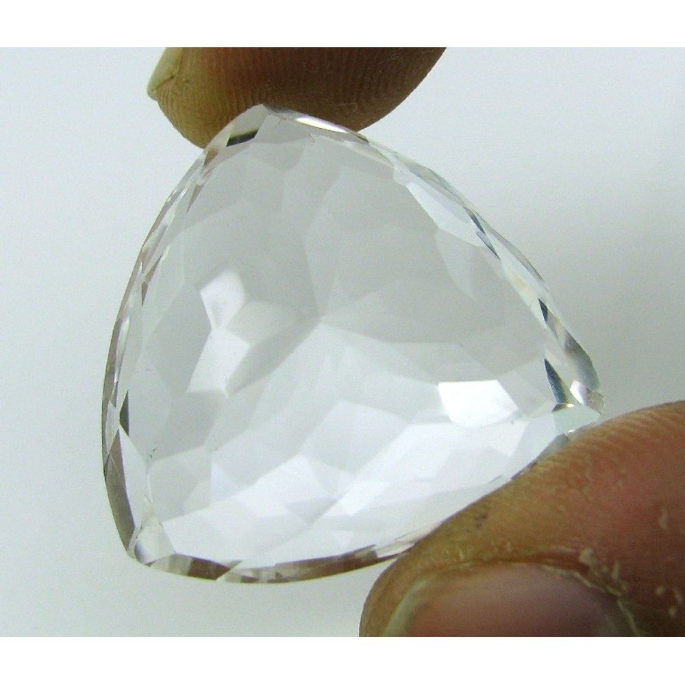 Top Luster A+ 70.2Ct Clear Natural Crystal Quartz Trillion Cut Gemstone