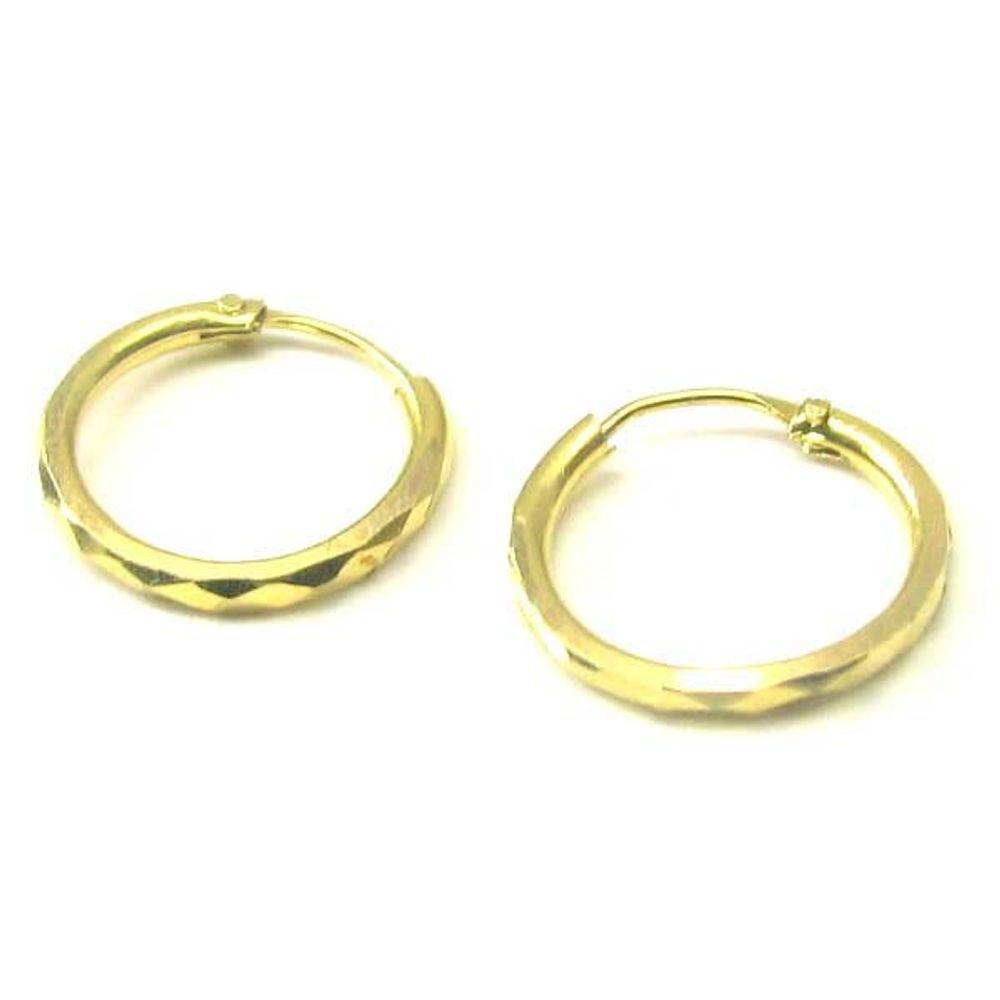 14k Yellow Gold Endless Hoop Earrings (3mm), All Sizes