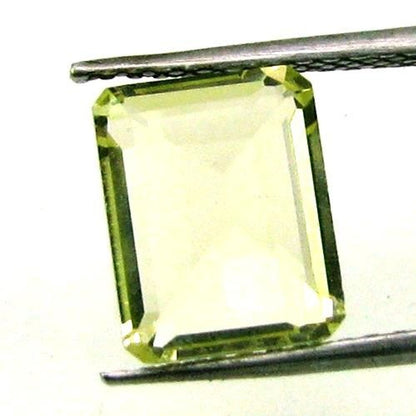 CERTIFIED 3.09Ct NATURAL Lemon Quartz Rectangle Cut Gemstone