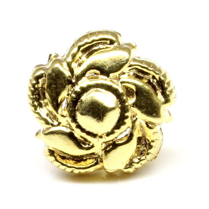 Fashion gold plated floral push pin nose stud