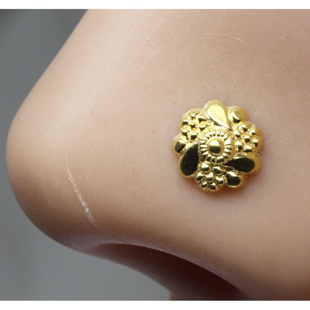 Gold Plated Corkscrew Nose Stud