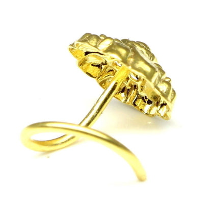 Gold Plated Corkscrew Nose Stud