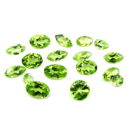 4.5Ct 17pc Wholesale Lot Natural Green Peridot Mix Cut Gemstone Parcel