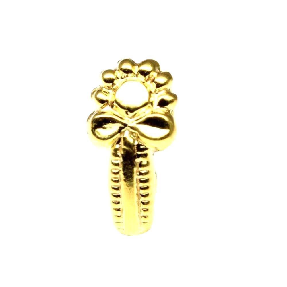 Traditional dangle gold plated nose stud l bend 22g