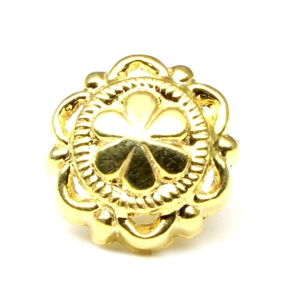 Traditional gold plated push pin nose stud