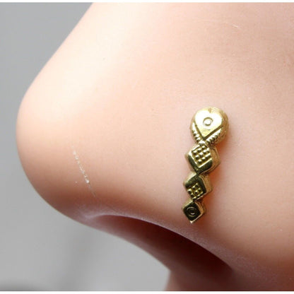 tribal-nose-stud-antique-gold-finish-nose-ring-corkscrew-piercing-ring-l-bend