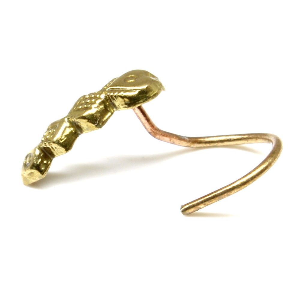 Tribal Antique gold finish nose stud