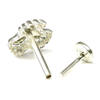 Silver Nose Pin for women with Push pin 