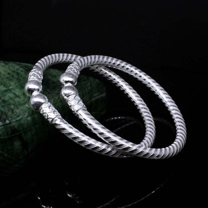 Silver Openable Hollow Bangle Bracelet