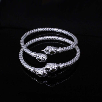 Real Silver Bangle Bracelet Pair- 5.9 CM