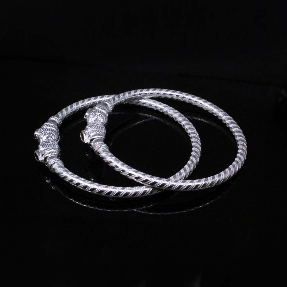 Real Silver Bangle Bracelet Pair- 5.9 CM