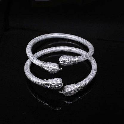Silver Bangle Bracelet Pair - 5.5 CM