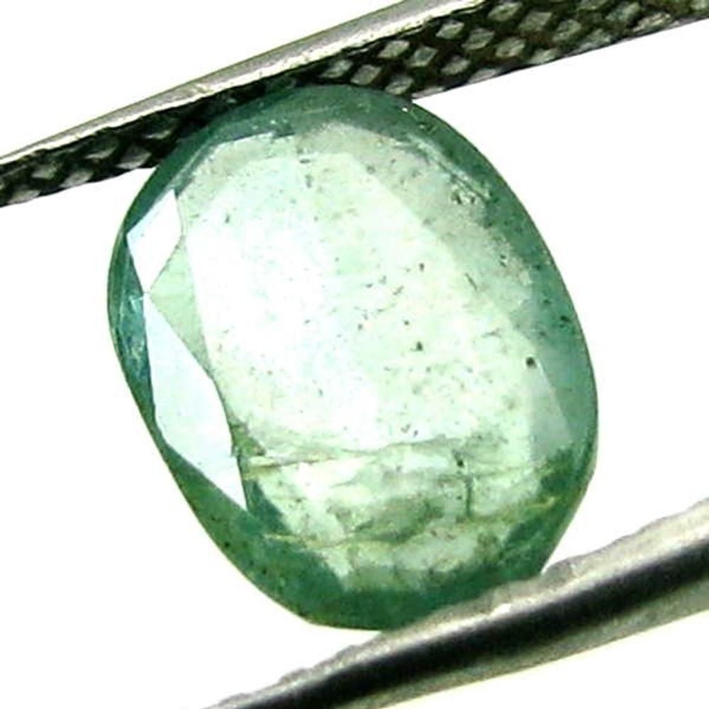 Certified 1.56Ct Natural Green Emerald (Panna) Oval Cut Gemstone