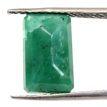 Certified 4.27Ct Natural Green Emerald (Panna) Rectangle Cut Gemstone