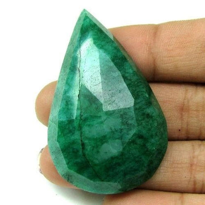 124.2Ct Natural Brazilian Green Emerald Pear Shape Faceted Gemstone