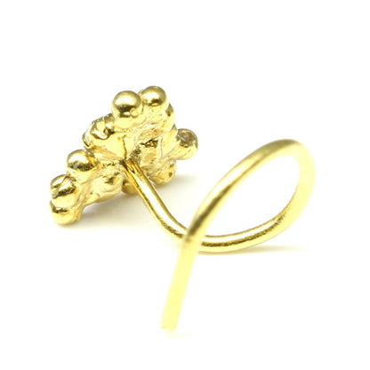 Gold plated Corkscrew Nose Stud