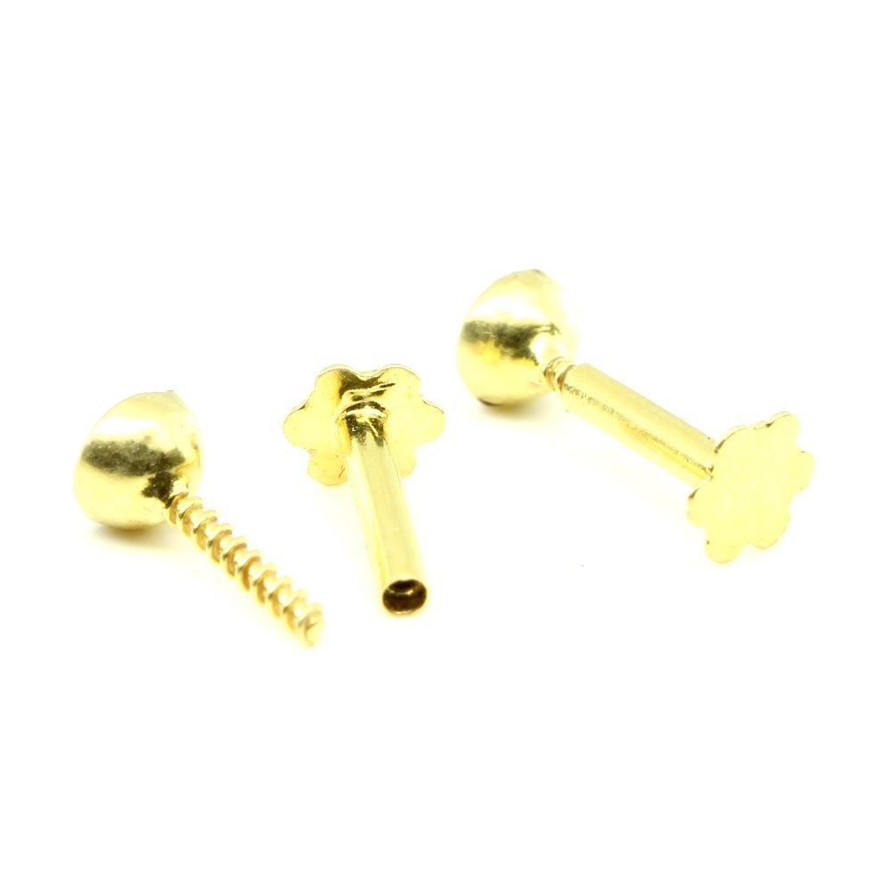 Real 14k Gold Screw Back Earrings Karizma Jewels