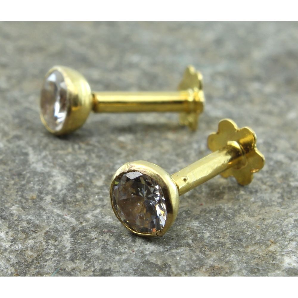 Victorian Etruscan Revival 14 Karat Yellow Gold Screw-Back Antique Earrings  | Wilson's Estate Jewelry