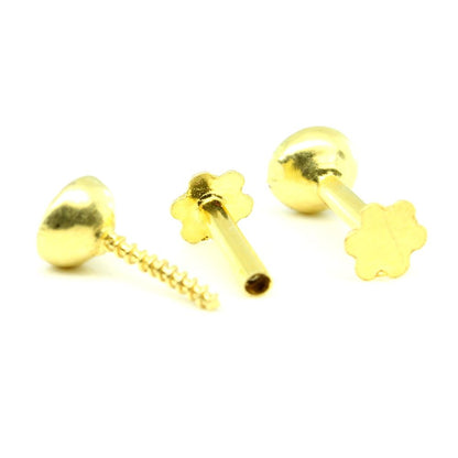 Real 14k Gold Screw Back Earrings