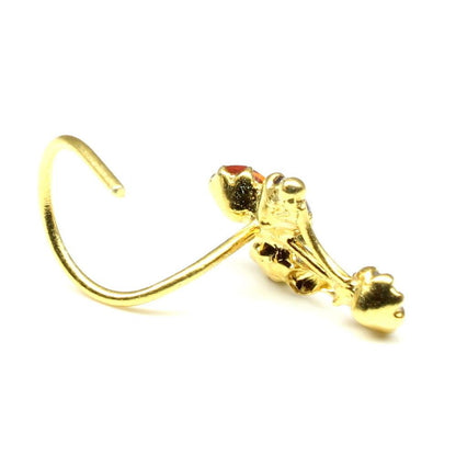 Fashion gold plated nose stud 22g