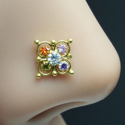indian-nose-ring-multi-color-cz-studded-gold-plated-piercing-nose-stud-push-pin