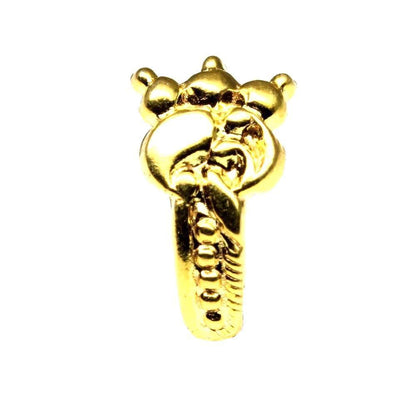 Traditional dangle gold plated corkscrew nose stud