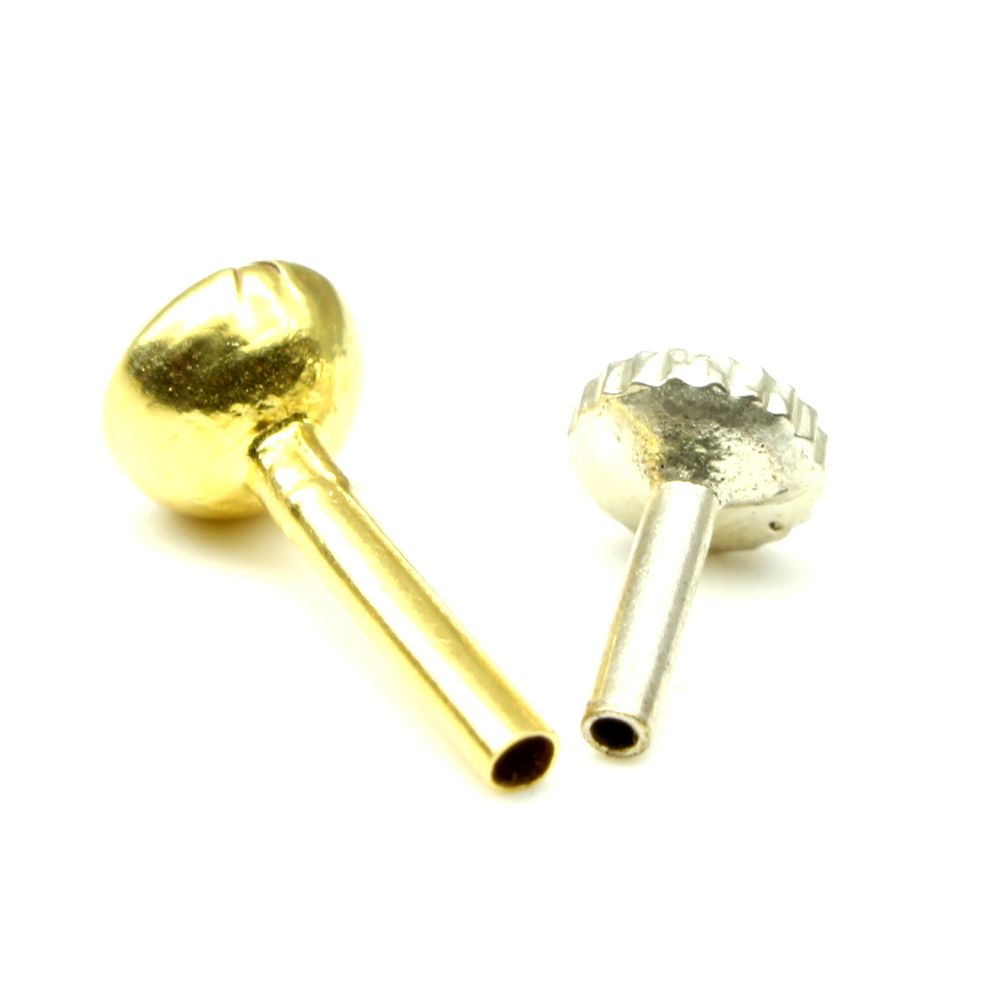 14k Yellow Gold Nath with push pin