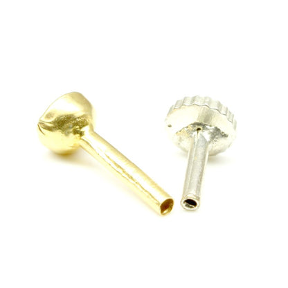 Nose Pin Solid 14k Yellow Gold with push pin