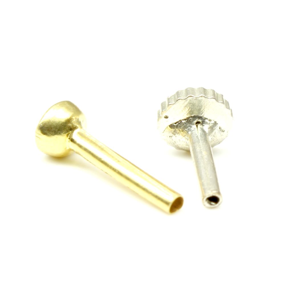 14k Real Gold Nose Ring with push pin 