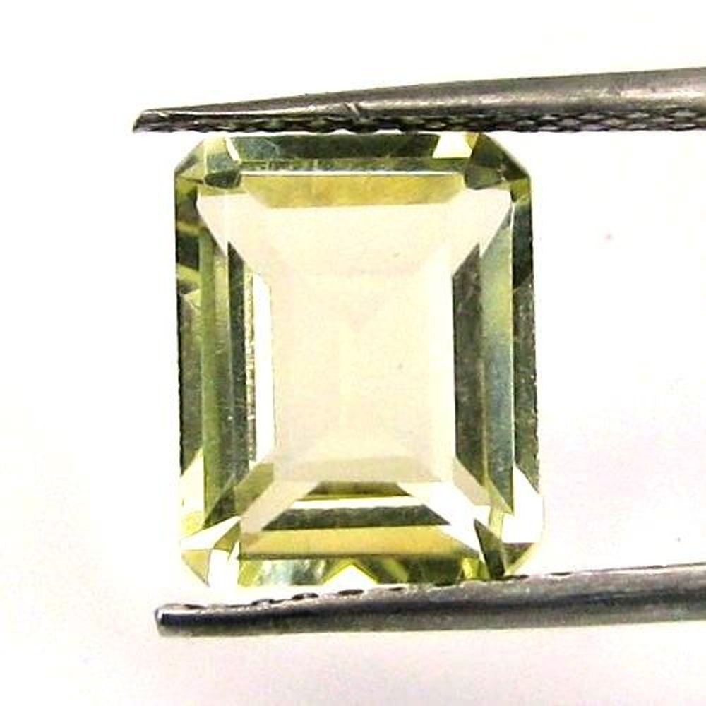 CERTIFIED 3.09Ct NATURAL Lemon Quartz Rectangle Cut Gemstone