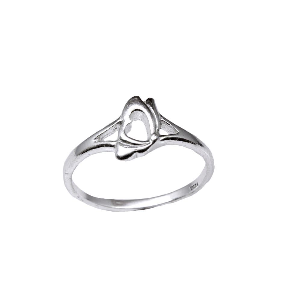 Girl's Double Heart Ring 925 Sterling Silver Girlfriend Band Jewelry Female  Male Unisex Size 10 - Walmart.com