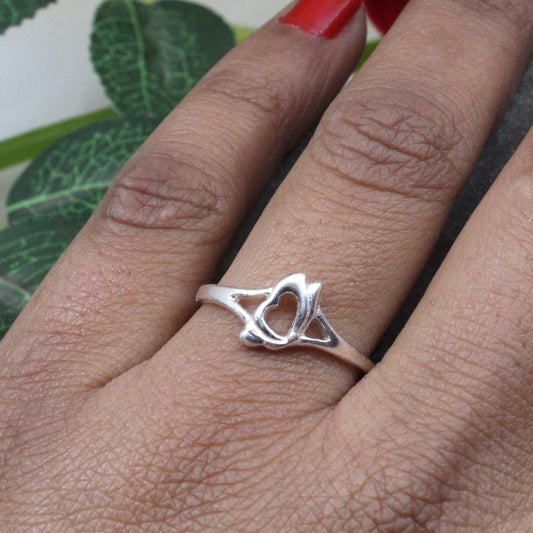 Sterling Silver Heart Shape Women Ring