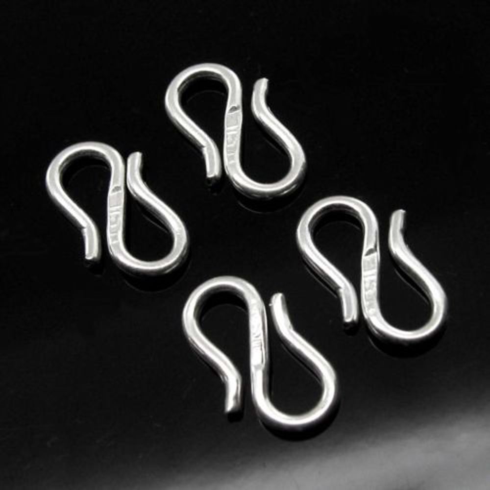 4pc lot Silver S hooks for chain and necklace