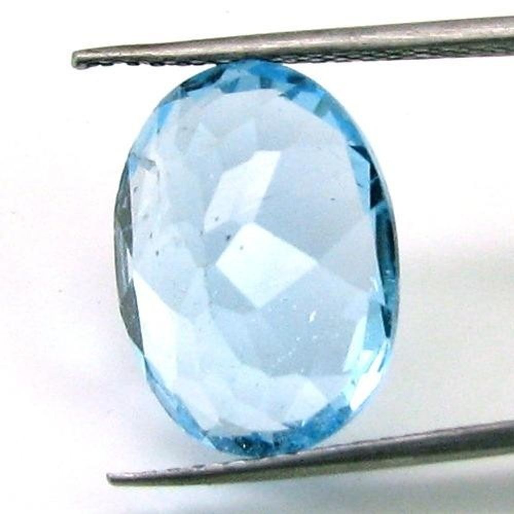 CERTIFIED 9.74Ct Natural Blue TOPAZ Oval Faceted Clear Gemstone