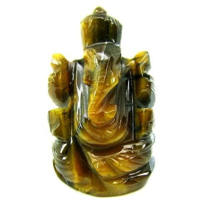 35.4Ct-Natural-Tiger-Eye-Gemstone-Carved-Lord-Ganesha-Hindu-Deity-God