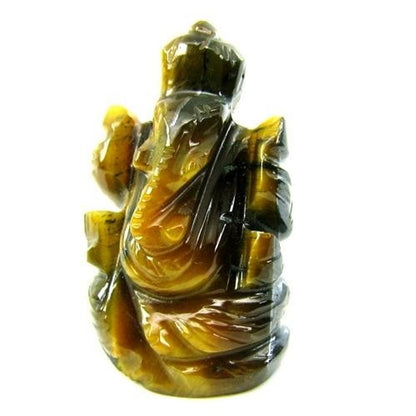 Tiger Eye Gemstone Carved Lord Ganesha