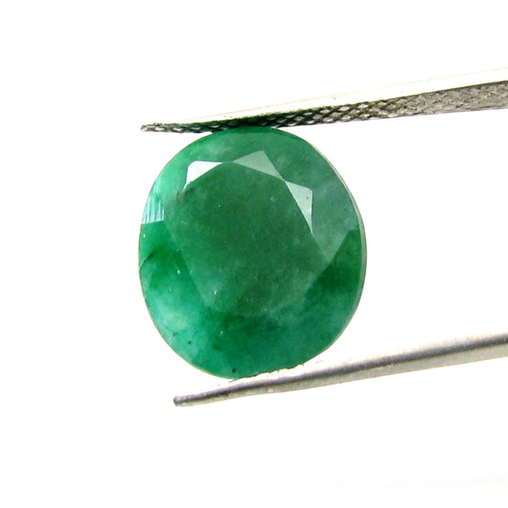 9Ct Natural Brazilian Green Emerald Oval Cut Gemstone