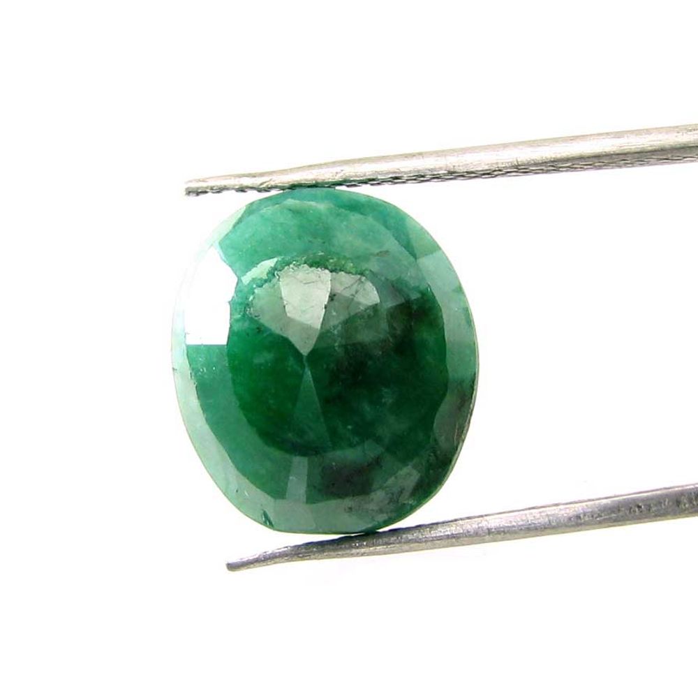 9Ct Natural Brazilian Green Emerald Oval Cut Gemstone