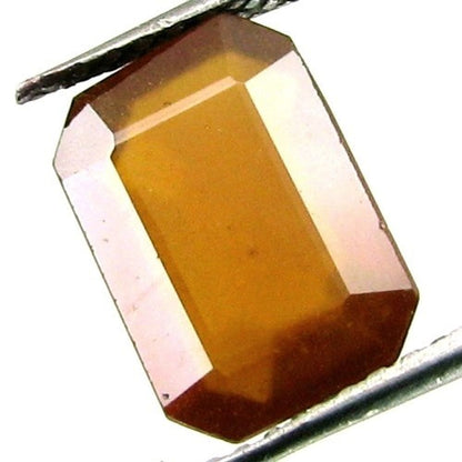 Certified 4.84Ct Natural Gomedh (Hessonite) Rectangle Faceted Gemstone