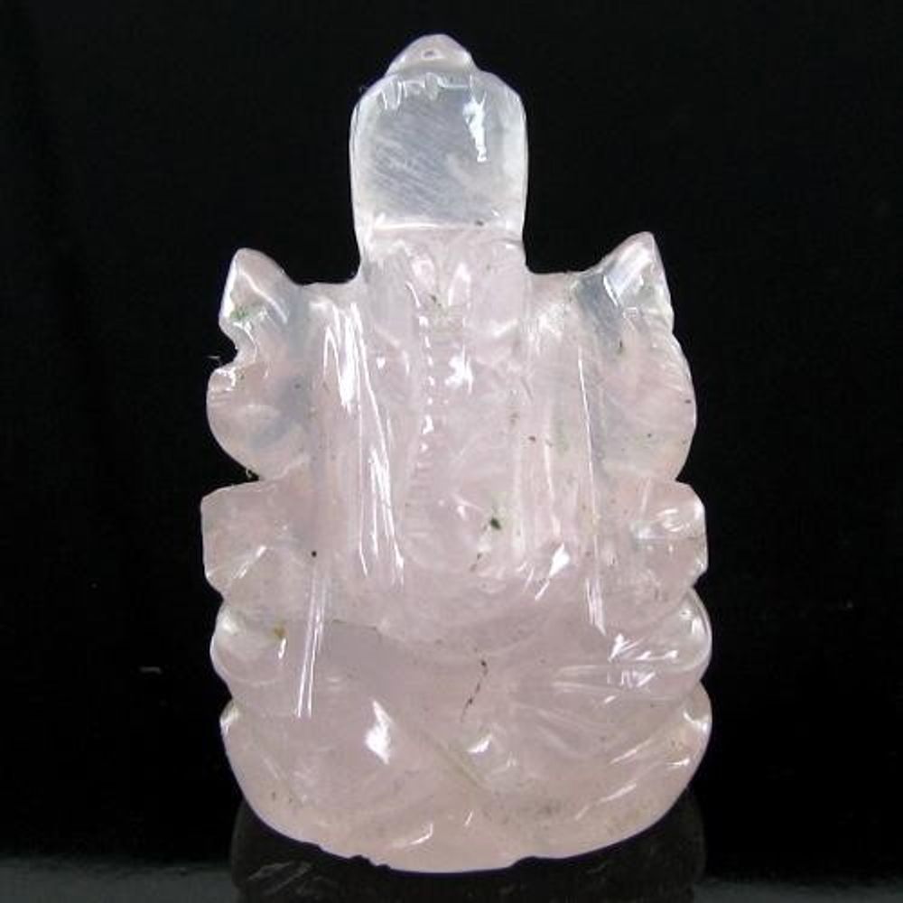 41.7Ct-Pink-Rose-Quartz-Gemstone-Carved-Lord-Ganesha-statue---Religious-Diwali