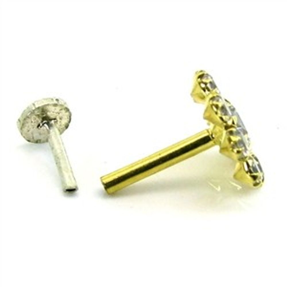 14k Yellow Gold Nath with push pin