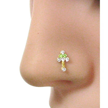 Ethnic Gold Plated 2pc Nose Stud