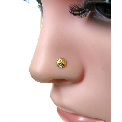 Floral sterling Silver Gold Plated Nose Pin