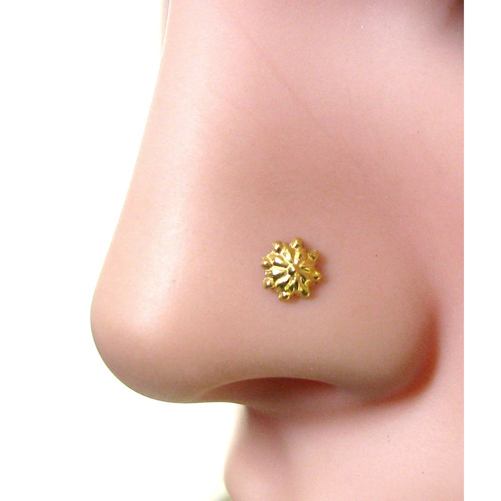 Delightful Pure Silver Gold Plated Nose pin