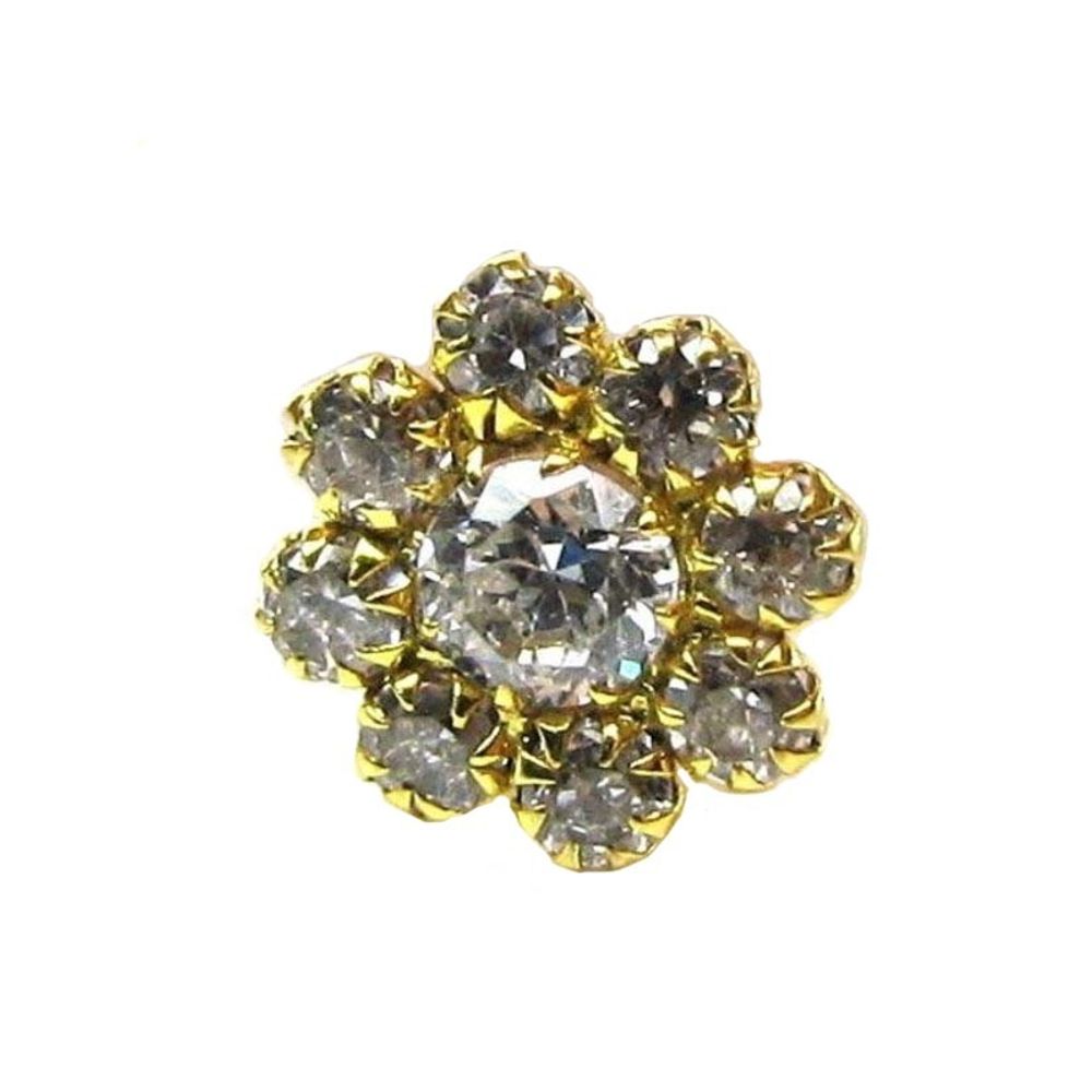  14k Yellow Gold stones Nath for women